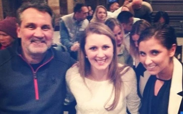 Mark Zamperini with his two daughters, Ashley and Hadley Zamperini. 